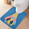 thumbnail image 2 of Yayeee Bath Rugs for Bathroom Floor Set of 2 Non Slip Fluffy Soft Absorbent Mat, Colorful Ice Cream Cat, 2 of 7