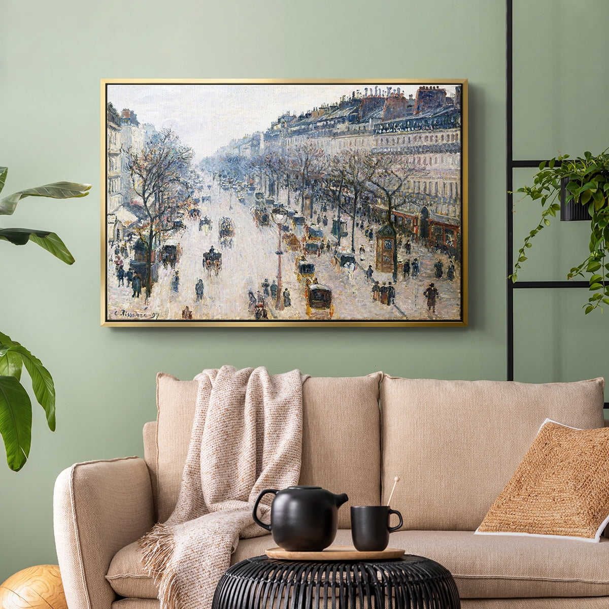 Vintage Landscape-CCC By Wexford Home Framed in Gold Wood Gallery Wrapped Canvas 25 in. x 37 in.
