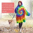 thumbnail image 4 of Colorful Tie Dye Pattern Wearable Oversized Blanket,Wearable Blanket Hoodie for Adults,Cozy Hooded Blankets with Super Pockets,Super Warm Fuzzy Pullover for Women & Men, 4 of 6