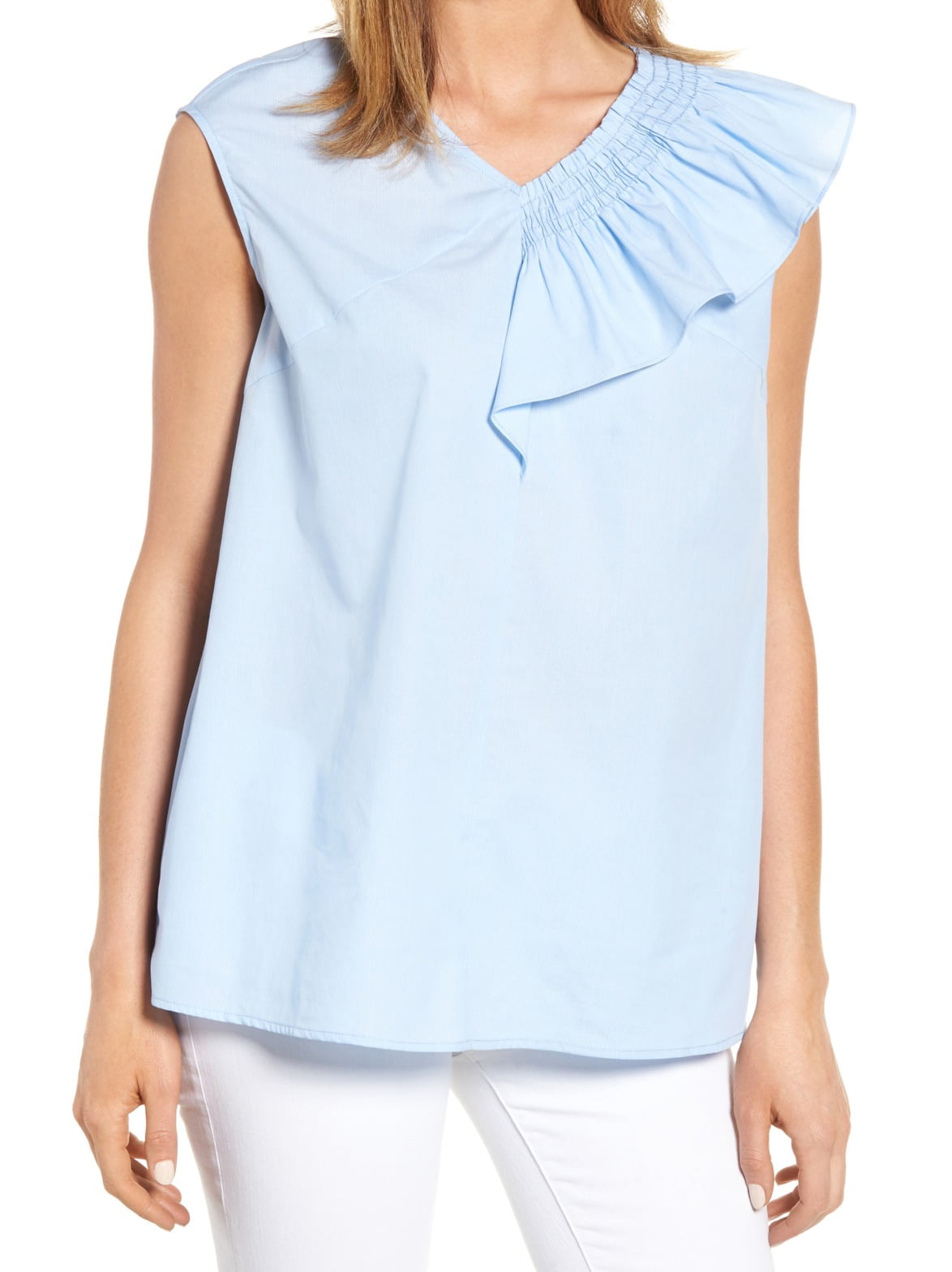 halogen ruffle neck blouse