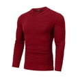 thumbnail image 2 of Crew Neck Sweater for Mens Knitted Pullover Sweaters with Solid Stripe, 2 of 4
