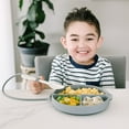 thumbnail image 5 of DropLess Plate Silicone Baby Suction Plate with Utensil Tether BPA Free Gray, 5 of 11