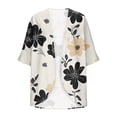 thumbnail image 5 of Ynynloco Womens Kimono Summer Puff Sleeve Cardigan Casual Loose Fit Cover Ups Swimwear Open Front Outfits Top Resorts, 5 of 5