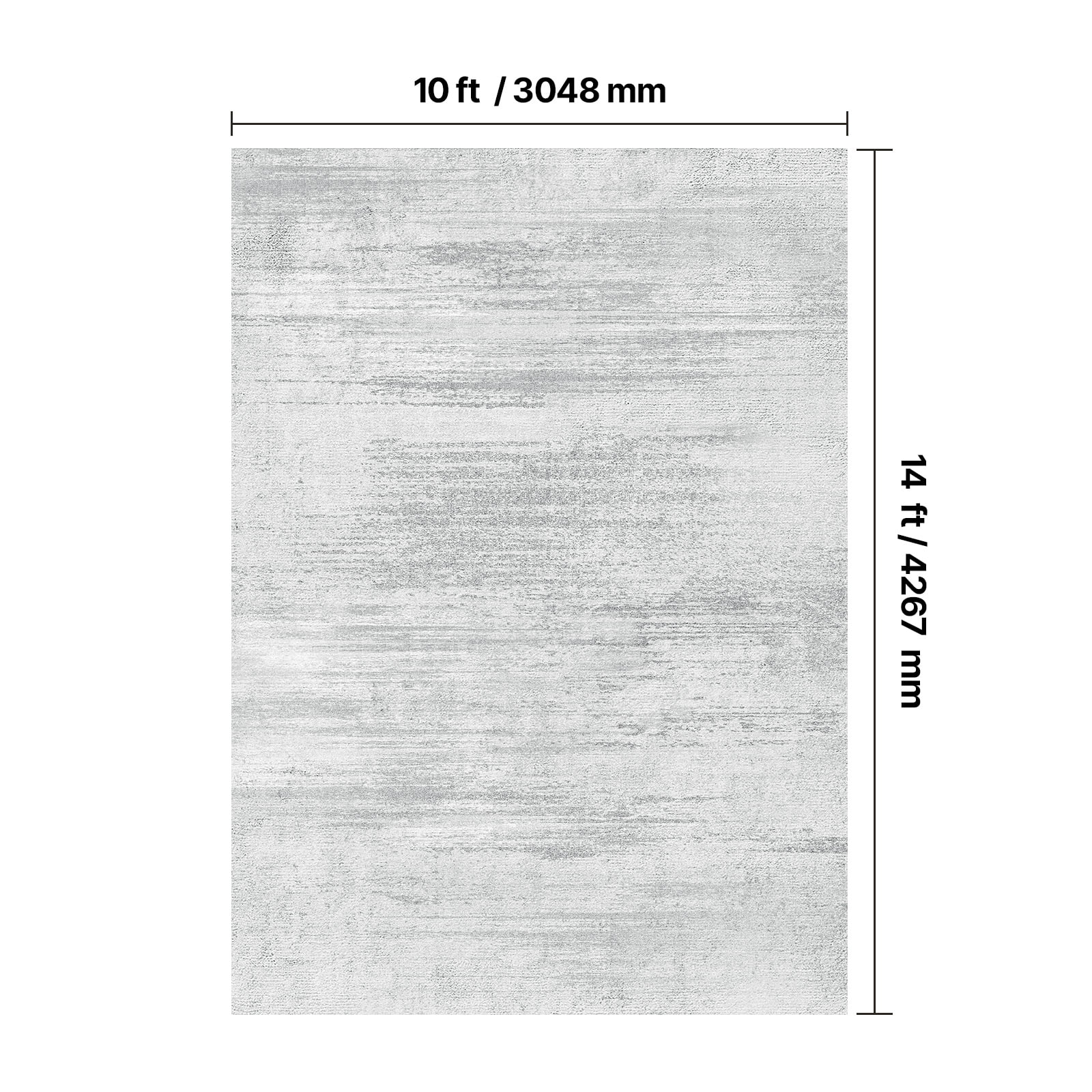KFFKFF Large Washable Area Rug, 10 x 14 ft Soft and Durable Carpet, Non-Slip and Tear-Resistant Indoor Mat, Pet and Kid Friendly, Suitable for Bedroom, Office, Living Room, Entryway, Gray
