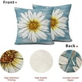 thumbnail image 6 of Summer Daisy Floral Pillow Covers 18X18 Inch Set of 2 White Petal Flower Bloom Decorative Pillow Cases Blue Seasonal Cotton Linen Cushion Case Farmhouse Home Decor for Sofa Couch Porch Outdoor, 6 of 6