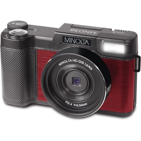 UPC: 0084438962307 | Minolta MND30 30MP 2.7K Ultra HD 4X Zoom Digital Camera (Red)