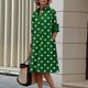thumbnail image 1 of Women Simple Shirt Dress Summer Vintage Elegant Solid Pocket Long Sleeves Midi Dresses Female Turn-down Collar Dresses Vestidos2XL Gao Jinjia LED, 1 of 2