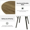 thumbnail image 6 of KATBOC 35.43in Round Dining Table Set for 2, 1 Dining Table with 2 Linen Chairs, Rustic Brown MDF Tabletop and Metal Legs, Industrial Style for Kitchen Dining Room, Small Space, Beige, 6 of 7