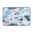 thumbnail image 5 of Bath Curtain & Non-Slip Bath Mat Set 12-Grommet Shower Curtain Memory Foam Bath Rug Cartoon Snowflakes and Shapes, 5 of 8