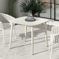 thumbnail image 1 of Santorini 33.5" Square Outdoor Patio Table Powder White Aluminum, 1 of 11