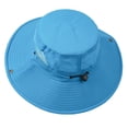thumbnail image 3 of Packable Sun Hat Women Ponytail Hole Beach Hiking Women Bucket Hat Summer Outdoor Tops Sky Blue One Size, 3 of 5