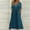 A028-Dark Blue, variant on QUINDOS Summer Dresses for Women Sundress Short Sleeve V-neck Casual Plus Size Dresses Button Pockets Solid Color Midi Long Dresses for Women