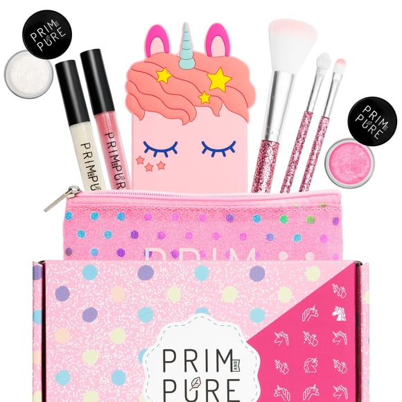 Prim and Pure Mineral Gift Set with Unicorn Mirror| Perfect for Play Dates & Birthday Parties | Kids Eyeshadow Makeup – Mineral | Organic & Natu
