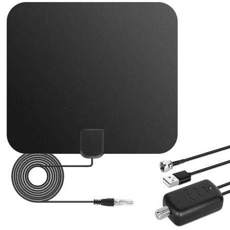 Amplified HD Digital TV Antenna Long 250+ Miles Range - Support 1080p for Samsung Tv Model un43nu6900 hdtv - Indoor Smart Switch Amplifier Signal Booster - 18ft Coax HDTV Cable/AC Adapter