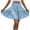 Light Blue, variant on Kaemgyyd Women's Flowy Mini Skirts Fashion Textured Tiered Smock Waist Solid Color Skirt Casual A Line Beach Short Skirt