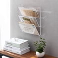 thumbnail image 2 of MyGift 3 Tier Clear Acrylic Wall Mounted Mail Holder/Letter Sorter Home Office, 2 of 6