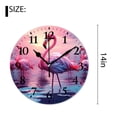 thumbnail image 2 of 14 Inch Wall Clock Battery Operated Silent Clock Decorative for Office, Kitchen, Outdoor, Living Room，Beautiful Flamingo in Ocean Blue Sky Exquisite, 2 of 4