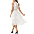 thumbnail image 3 of INSPIRE CHIC Women's Halter Neck Tie Back Summer Flowy Sleeveless Cocktail Midi Dress XS White, 3 of 5