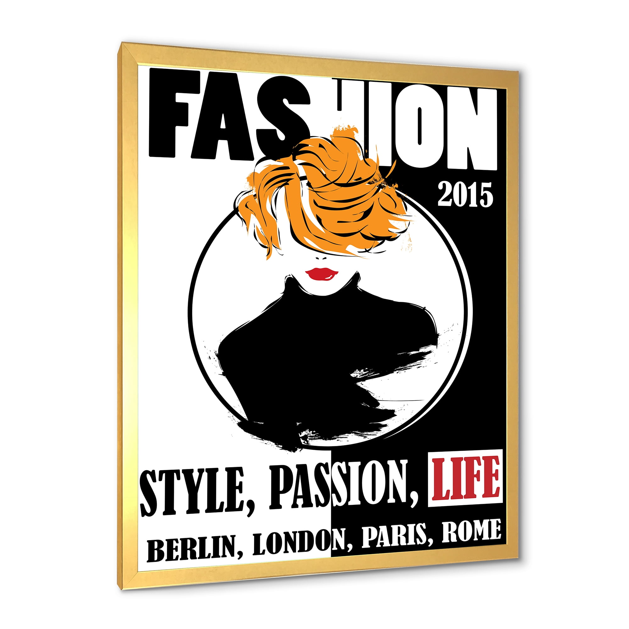 Designart 'Style Passion Life Fashion Woman V' Modern Framed Art Print