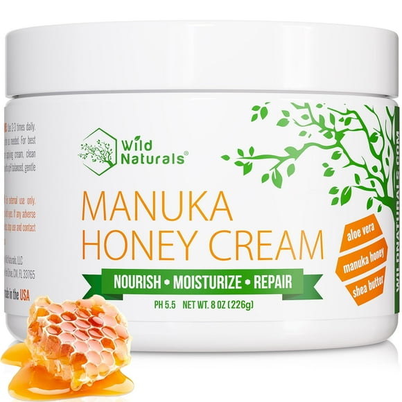 Wild Naturals Manuka Honey Moisturizer for Dry, Sensitive Skin – Eczema Relief Face Cream – Soothing Cream for Redness & Irr