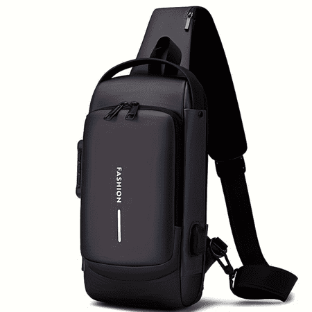 

SHENZHYUSONGKJ New Multi-functional Men‘s Travel Backpack with Password Lock Motorcycle Chest Bag Large Capacity Leisure Bag for Going Out