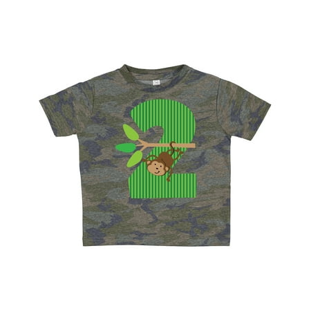 

Inktastic 2nd Birthday Jungle Monkey Childs Gift Toddler Boy or Toddler Girl T-Shirt