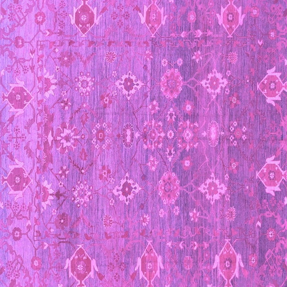Ahgly Company Indoor Square Oriental Purple Traditional Area Rugs, 8' Square
