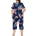thumbnail image 5 of Cueply Women Plus Size Pajamas Set Short Sleeve Pjs Sleepwear Loungewear Nightwear with Pockets, 5 of 6
