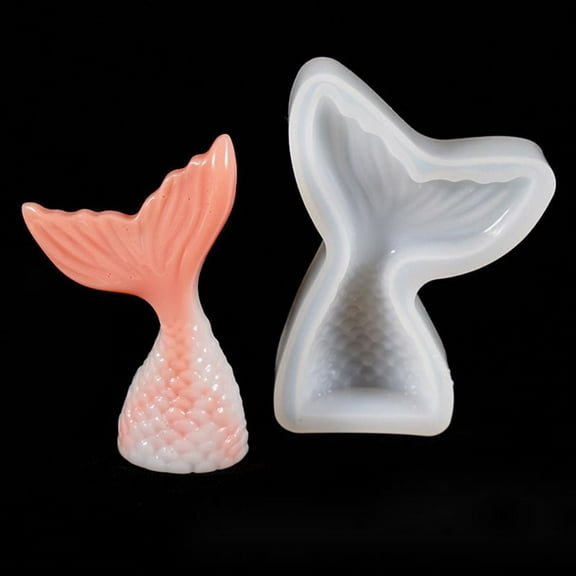 5pc Silicone Molds Resin Casting Molds Jewelry Making Mermaid Tail White For UV Resin Epoxy Resin 114x75x18mm Inner size: 104x66mm