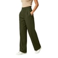 thumbnail image 5 of ATOYSOY Women High Waist Pleated Wide Leg Pants for Winter Casual Office Wear with Pockets Comfortable Soft Warm Trousers for Daily OutFitteds, 5 of 6