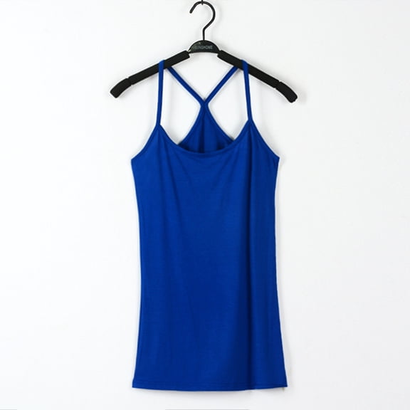 Giftesty Tank Tops for Women Clearance Women Versatile and Comfortable Cultivate One's Moral Character Suspender Round Neck Solid Color Top