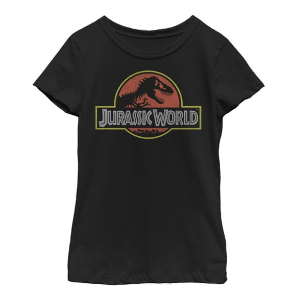 Girl's Jurassic World Iconic Logo Graphic Tee Black Small