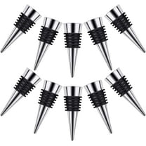 10 Pcs Wine Stoppers for Wine Bottles, Stainless Steel Wine Bottle Stopper, Reusable Wine Saver for Kitchen Bar Wedding, Keep Wine Fresh