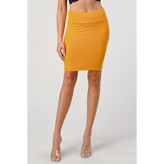 BASIC PENCIL BODYCON SLIM FIT OFFICE SKIRT