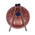 thumbnail image 1 of Tambor de Lengüetas Muslady 5.5 Pulgadas, Diseño con Elementos del Zodíaco Chino, Incluye Estuche, Partituras y Baquetas, Tono C, 8 Notas, Patrón de Gallo, Color Rojo, Ideal para Meditación y Yoga., 1 of 6