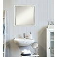 thumbnail image 2 of Eva White Silver Narrow Beveled Wood Bathroom Wall Mirror, 2 of 5