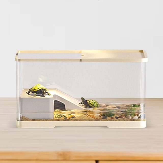 Tanque de tortugas, hábitat de tortugas, escondite de tortugas, anfibios, accesorios para mascotas, caja de alimentación, recinto para tortugas, S