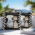 thumbnail image 3 of Chef Gnomes Throw Pillow Covers 18x18 Inch Set of 2, Rustic Black White Paid Dessert Cake Cook Waterproof Outdoor Pillow Covers, Decorative Cushion Pillowcases for Couch, Sofa, Bed, Garden, Patio, 3 of 9