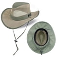 thumbnail image 6 of Panama Jack Men’s Mesh Crown Safari Sun Hat, Beach Hats for Men with Adjustable Chin Cord, Medium, Fossil, 6 of 9