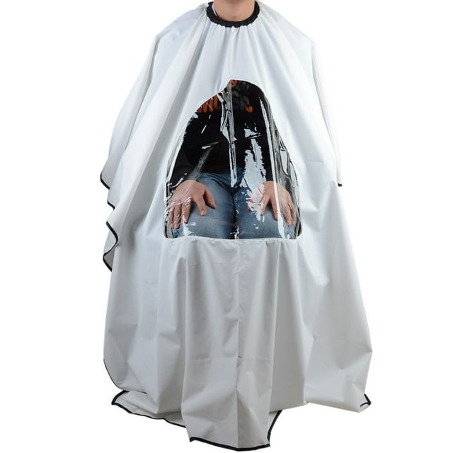 Robe de Coupe de Cheveux de Barbier, Tissu Imperméable pour Coiffure avec Fenêtre de Visualisation