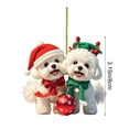 thumbnail image 3 of Taicans Adorable Bichon Frise Christmas Ornament - 3.15in/8cm Pet-Themed Tree Decoration with Santa Hats & Snowflake Ball,Perfect Holiday Gift for Dog Lovers (Home & Christmas Tree Decor), 3 of 6