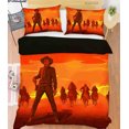 thumbnail image 4 of 3D dibujado a mano Cowboy Sunset Sky Funda de edredón Juego de ropa de cama Funda nórdica, 4 of 4
