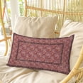 thumbnail image 4 of Red Boho Pillow Covers, Linen Long Throw Pillow Case, Vintage Ethnic Tribe Abstract Art Floral Holiday Pillow Protector Decorative Cushion Cover for Living Room/Bedroom 24" x 36", 4 of 8