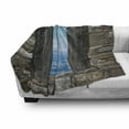 thumbnail image 3 of Nautical Soft Flannel Fleece Blanket, Image of a Sailing Boat from Stone Window Narrow Perspective Idyllic Mediterranean, Cozy Plush for Indoor and Outdoor Use, 50" x 60", Grey Blue, by Ambesonne, 3 of 6
