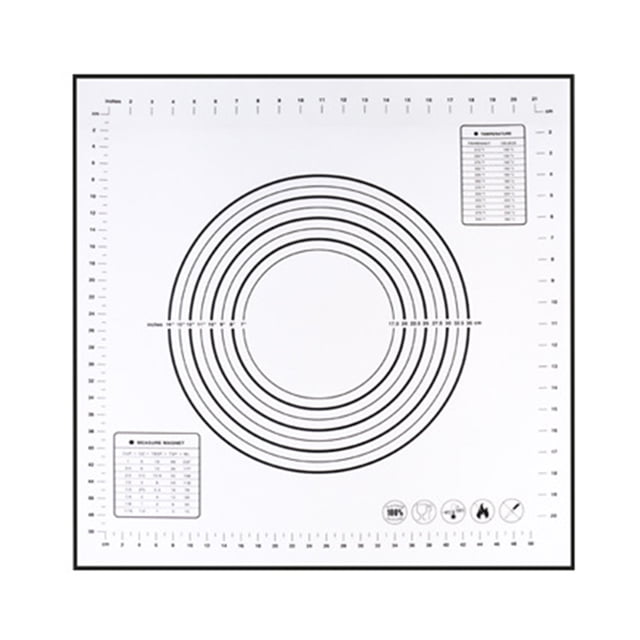 Silicone Making Baking Mat BBQ Mat with Clear Scale Design Washable Rotatable for Home Kitchen Daily Use