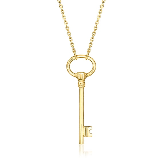Ross-Simons Italian 10kt Yellow Gold Key Necklace, Women's, Adult