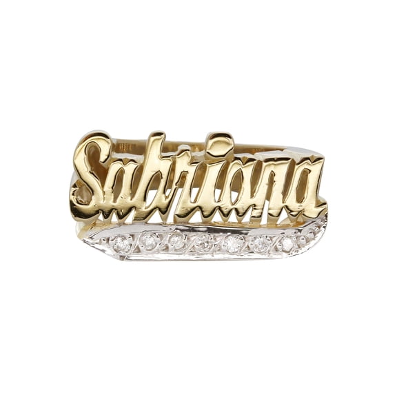 14K Diamond Gold  Name Ring | Appx. 7 Grams