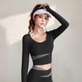 thumbnail image 2 of AGWOLF Workout Tops for Women Wrap Long Sleeve Shirts Buttercore Slim Fit Yoga Top Athletic Pilates Hiking T Shirt Black S, 2 of 6