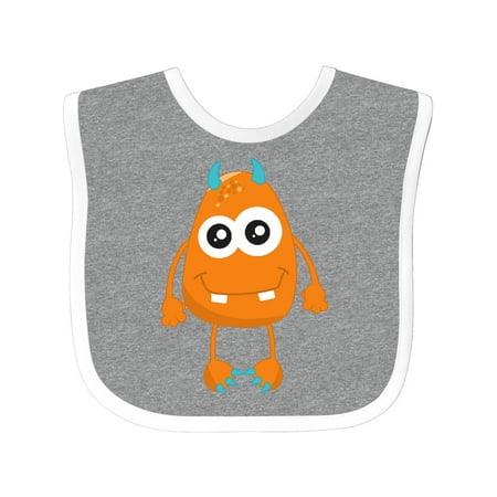 

Inktastic Cute Monster Orange Monster Funny Monster Horns Gift Baby Boy or Baby Girl Bib