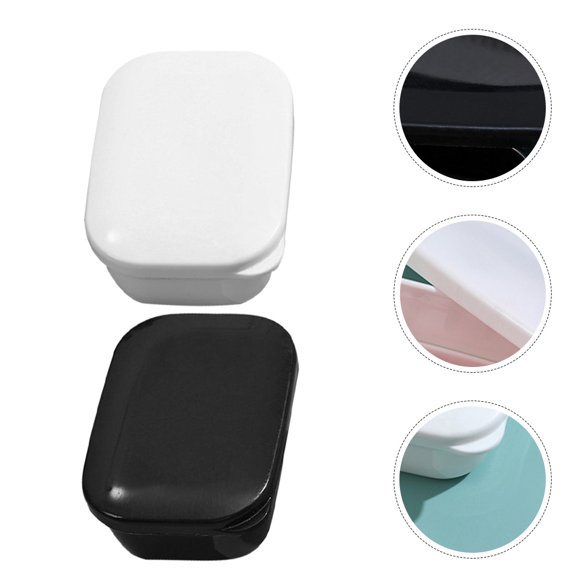 USHOBE 2Pcs Travel Soapbox Plastic Soap Case with Lid for Friends
